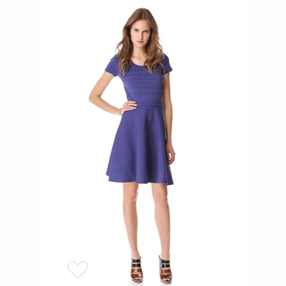 Rebecca Taylor Purple Runway Knit Fit Flair Dress